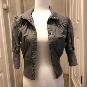 Miley Cyrus Max Azria Gray Jacket 3/4 sleeve sizeM